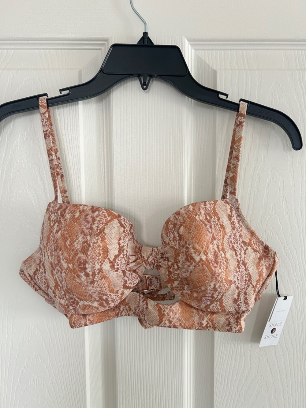 Shade & Shore Rust Snake-Print Balconette Bra